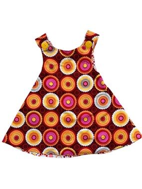 Handmade Reversible Toddler Pinafore Jumper Dress Retro Print 12–24M / 2T